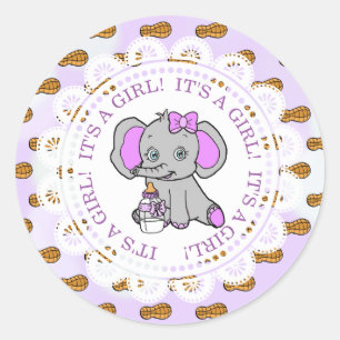 Niedlicher Lila Elefant Runder Aufkleber