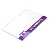 Niedlicher Lila Eule-Individuelle Name für ihren A Notizblock (angewinkelt)