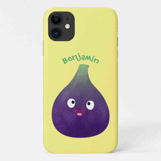 Niedlicher, lila Feigenfrucht-Cartoon Case-Mate iPhone Hülle (Rückseite)