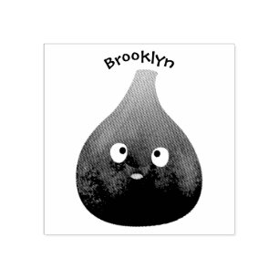 Niedlicher, lila Feigenfrucht-Cartoon Gummistempel