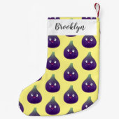 Niedlicher, lila Feigenfrucht-Cartoon Kleiner Weihnachtsstrumpf (Rückseite)