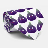 Niedlicher, lila Feigenfrucht-Cartoon Krawatte (Gerollt)