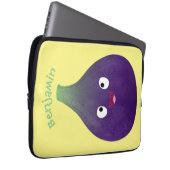 Niedlicher, lila Feigenfrucht-Cartoon Laptopschutzhülle (Vorne Rechts)