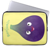 Niedlicher, lila Feigenfrucht-Cartoon Laptopschutzhülle (Vorderseite)