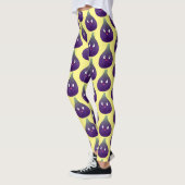 Niedlicher, lila Feigenfrucht-Cartoon Leggings (Links)