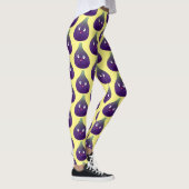 Niedlicher, lila Feigenfrucht-Cartoon Leggings (Rechts)