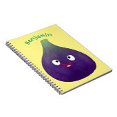 Niedlicher, lila Feigenfrucht-Cartoon Notizblock (Rechte Seite)