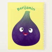 Niedlicher, lila Feigenfrucht-Cartoon Planer (Rückseite)