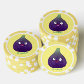 Niedlicher, lila Feigenfrucht-Cartoon Pokerchips (Stapel)