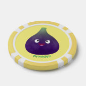 Niedlicher, lila Feigenfrucht-Cartoon Pokerchips (Einzeln)