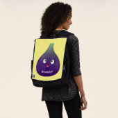 Niedlicher, lila Feigenfrucht-Cartoon Rucksack (Ausgewaschen)