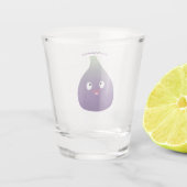 Niedlicher, lila Feigenfrucht-Cartoon Schnapsglas (Rückseite)