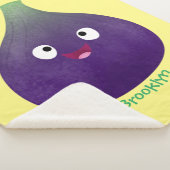 Niedlicher, lila Feigenfrucht-Cartoon Sherpadecke (3/4)