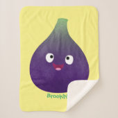 Niedlicher, lila Feigenfrucht-Cartoon Sherpadecke (Vorderseite)