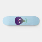 Niedlicher, lila Feigenfrucht-Cartoon Skateboard (Horizontal)