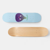 Niedlicher, lila Feigenfrucht-Cartoon Skateboard (Horizontal)