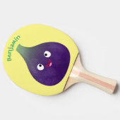 Niedlicher, lila Feigenfrucht-Cartoon Tischtennis Schläger (Seitenansicht)