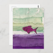 Niedlicher Lila Fisch Postkarte (Vorne/Hinten)