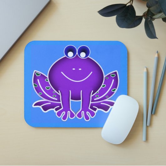 niedlicher lila Frosch Mousepad