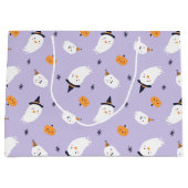 Niedlicher Lila Geist und Pumpkin Große Geschenktüte (Vorderseite)