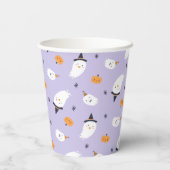 Niedlicher Lila Geist und Pumpkin Pappbecher (Rückseite)