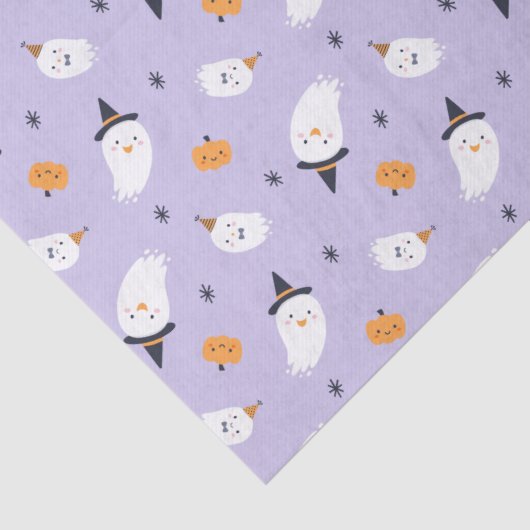 Niedlicher Lila Geist und Pumpkin Seidenpapier (Detail)