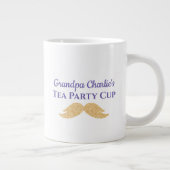 Niedlicher Lila Glitzer Mustache Grandpa Tee Party Jumbo-Tasse (Rechts)