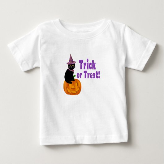 Niedlicher Lila Glitzer Trick oder Treatment Baby Baby T-shirt (Vorderseite)