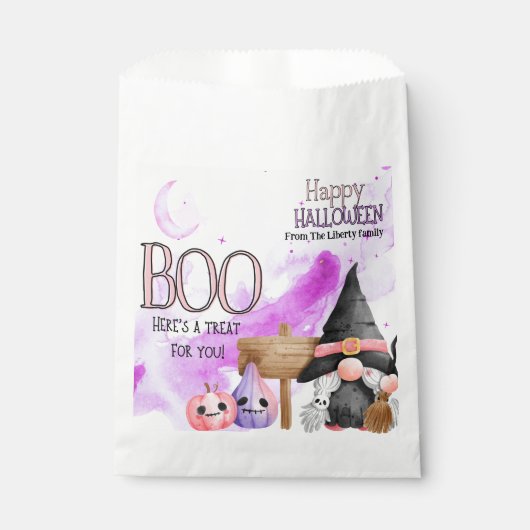 Niedlicher lila Gnome-halloween trick oder treat Geschenktütchen (Vorderseite)