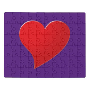 Niedlicher lila Großherz Moderner Valentinstag Puzzle