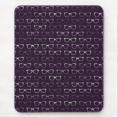 Niedlicher Lila Hipster Augengläser Muster Mousepad (Vorne)