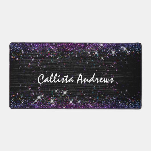 Niedlicher lila Imitat Glitzer Schreibtischunterlage (Vorderseite)