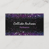 Niedlicher lila Imitat Glitzer Visitenkarte (Vorderseite)