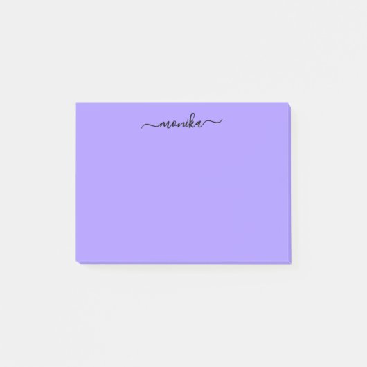 Niedlicher Lila Individuelle Name Post-it Klebezettel (Vorderseite)