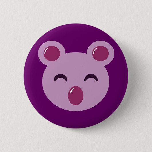 Niedlicher Lila Koala-Bär Button (Vorderseite)