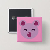Niedlicher Lila Koala-Bär Button (Vorne & Hinten)