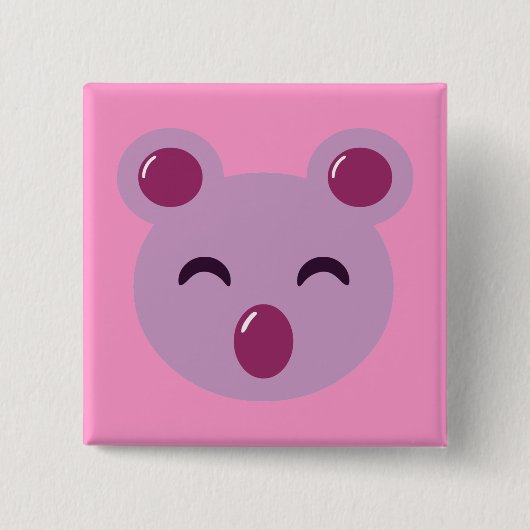 Niedlicher Lila Koala-Bär Button (Vorderseite)
