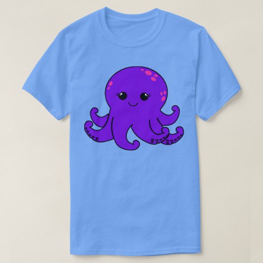 Niedlicher Lila Kraken T-Shirt (Design vorne)