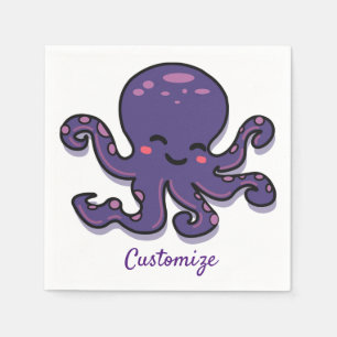 Niedlicher Lila Kraken Thunder_Cove Serviette