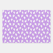 Niedlicher lila Kürbis und Gespenst Halloween Geschenkpapier Set (Vorderseite 2)