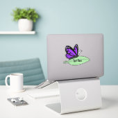 Niedlicher Lila Monarch Butterfly Aufkleber (Laptop auf Schreibtisch)