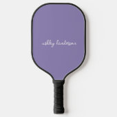 Niedlicher Lila Monogramm Vollname Pickleball Schläger (Vorderseite)