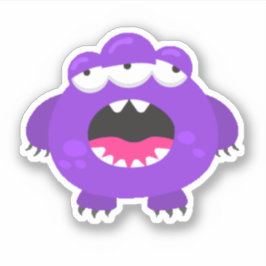 Niedlicher Lila Monster-Halloween-Sticker Aufkleber