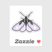 Niedlicher Lila Mottenaufkleber Aufkleber (Blatt)