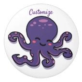 Niedlicher Lila Oktopus Thunder_Cove Keramikknauf (Vorderseite)