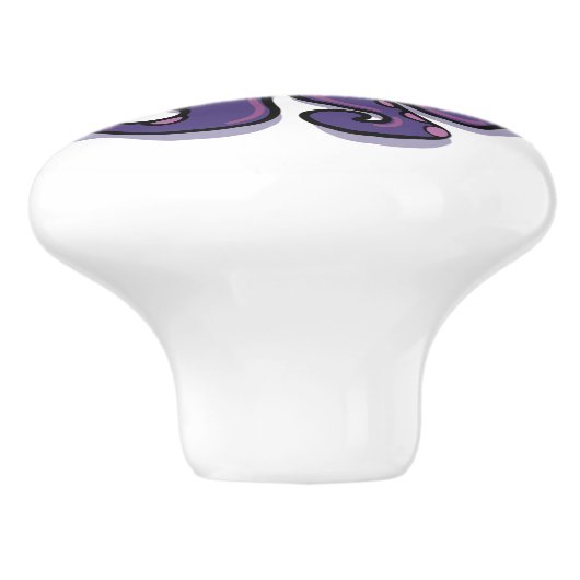 Niedlicher Lila Oktopus Thunder_Cove Keramikknauf (Seitenansicht)