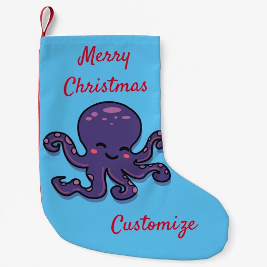 Niedlicher Lila Oktopus Thunder_Cove Kleiner Weihnachtsstrumpf (Vorderseite)
