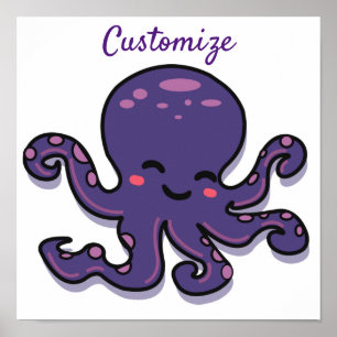 Niedlicher Lila Oktopus Thunder_Cove Poster