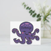Niedlicher Lila Oktopus Thunder_Cove Postkarte (Stehend Vorderseite)