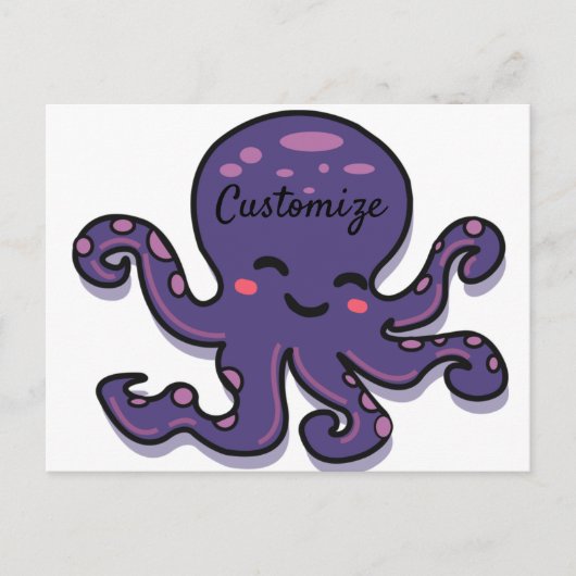 Niedlicher Lila Oktopus Thunder_Cove Postkarte (Vorderseite)